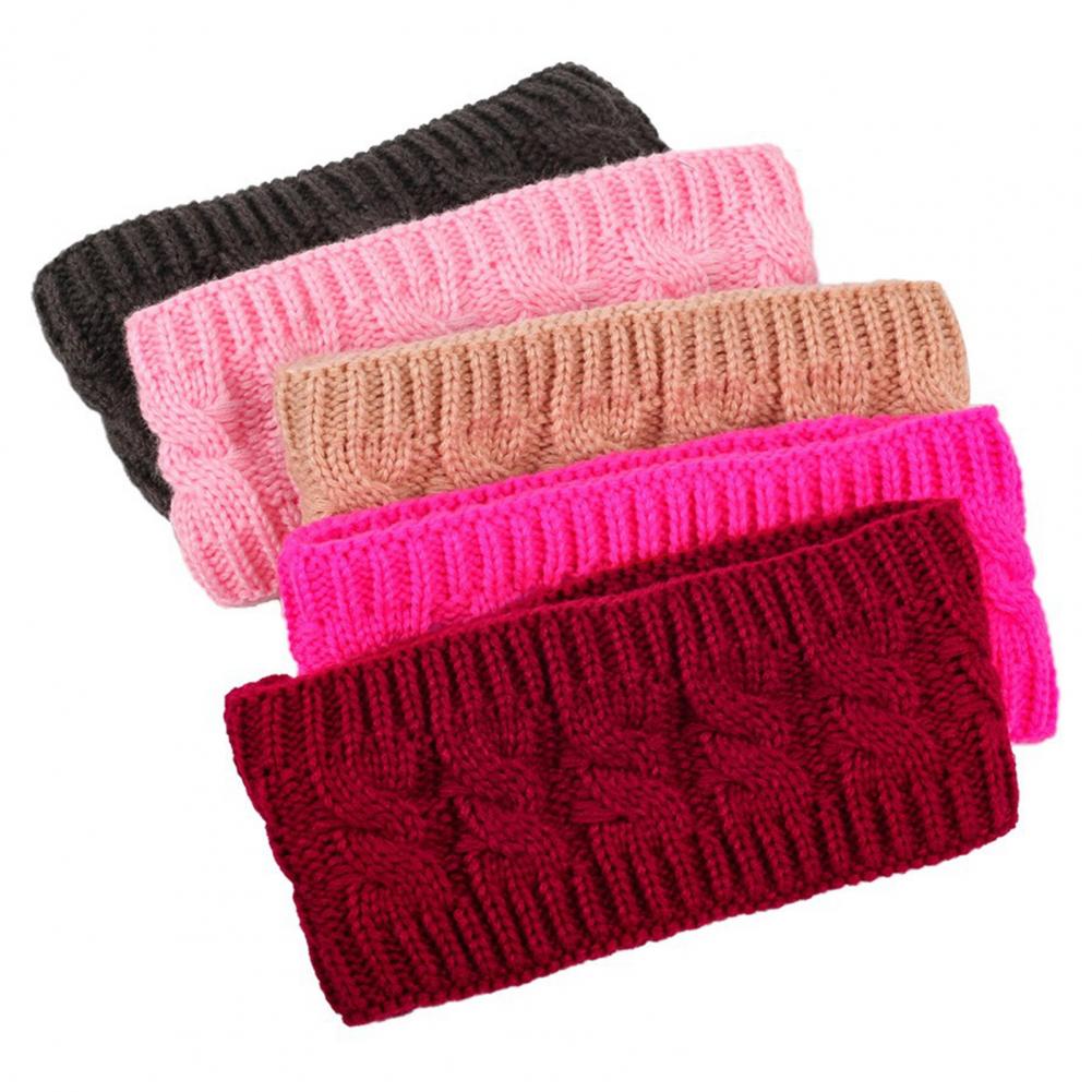 Elastic Knitted Hair Band Wint - Fleece Ear Warmer Band ulasan dan harga