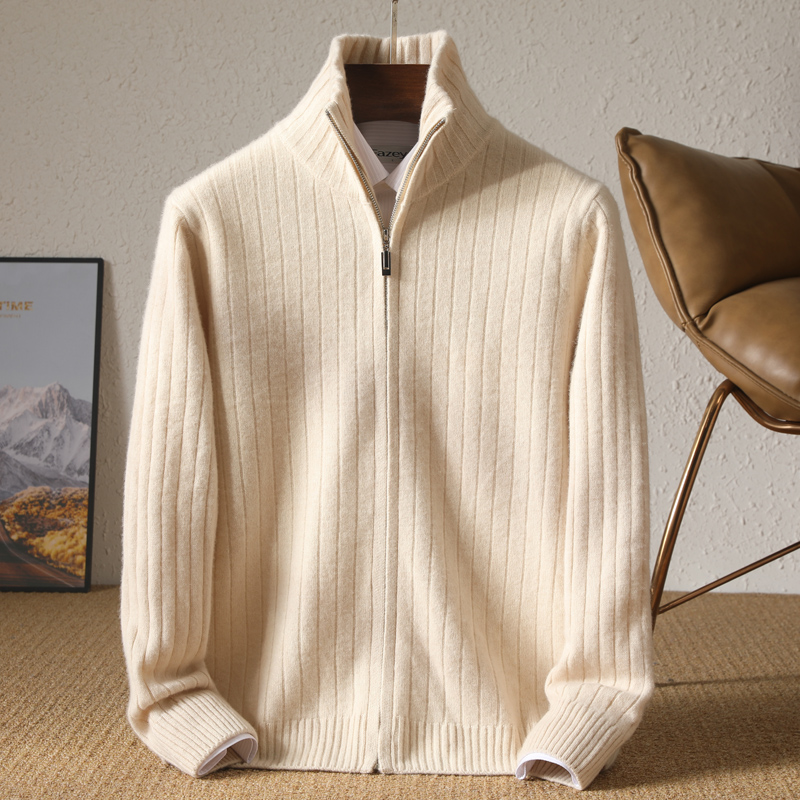 Men 100% Merino Wool Stand-Up  - Wool Coat Peacoat ulasan dan harga