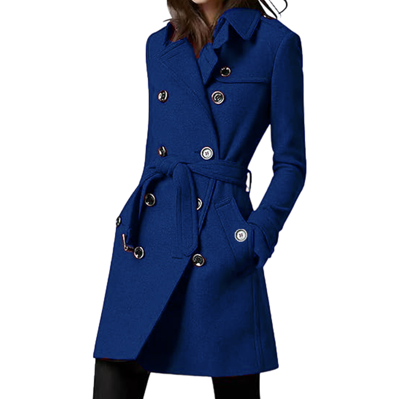 Women's Trench Coat Wool Blend - Wool Coat Peacoat ulasan dan harga