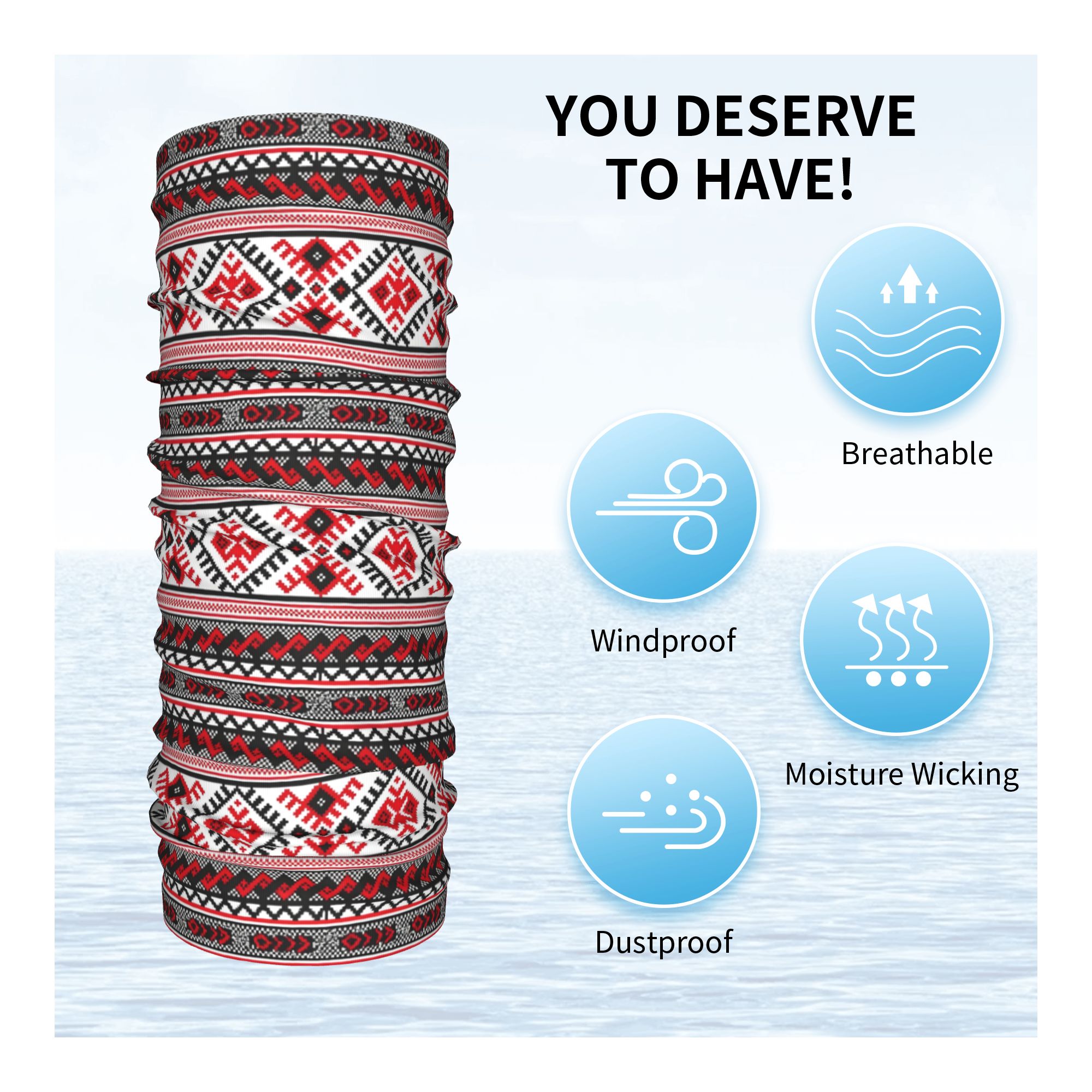 Custom Ukrainian Vyshyvanka Em - Neck Gaiter Fleece ulasan dan harga