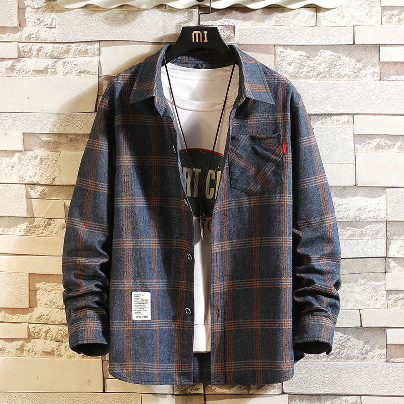 2027 Summer Men's Plaid Shirt  - Flannel Shirt Lined ulasan dan harga