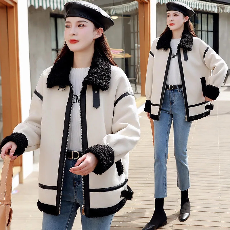 Lamb Fur Coat Female New Fall/ - Wool Coat Peacoat ulasan dan harga