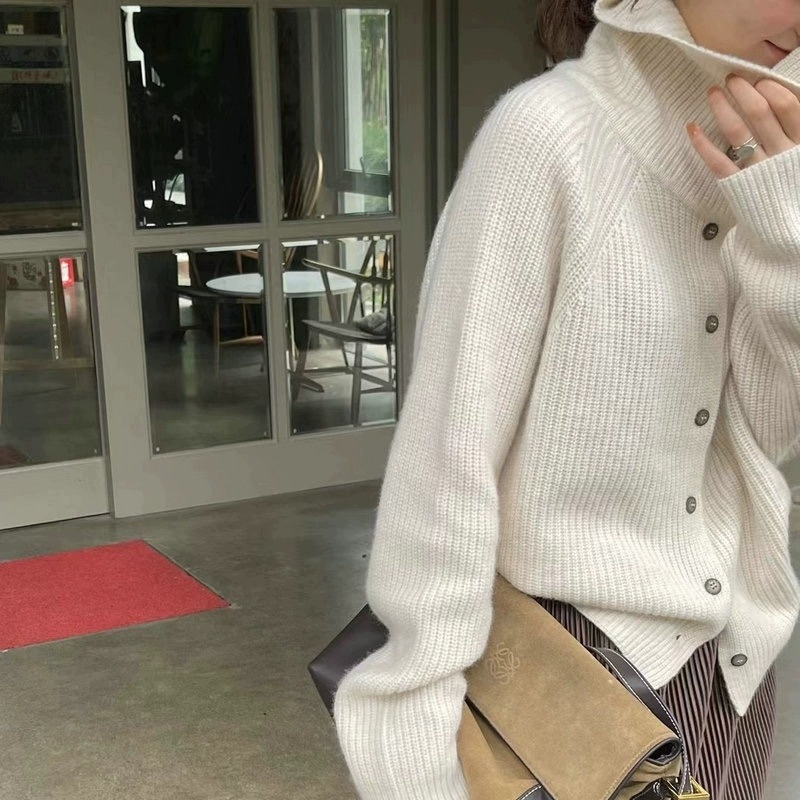 Turtleneck Cardigan Ladies 100 - Wool Coat Peacoat ulasan dan harga